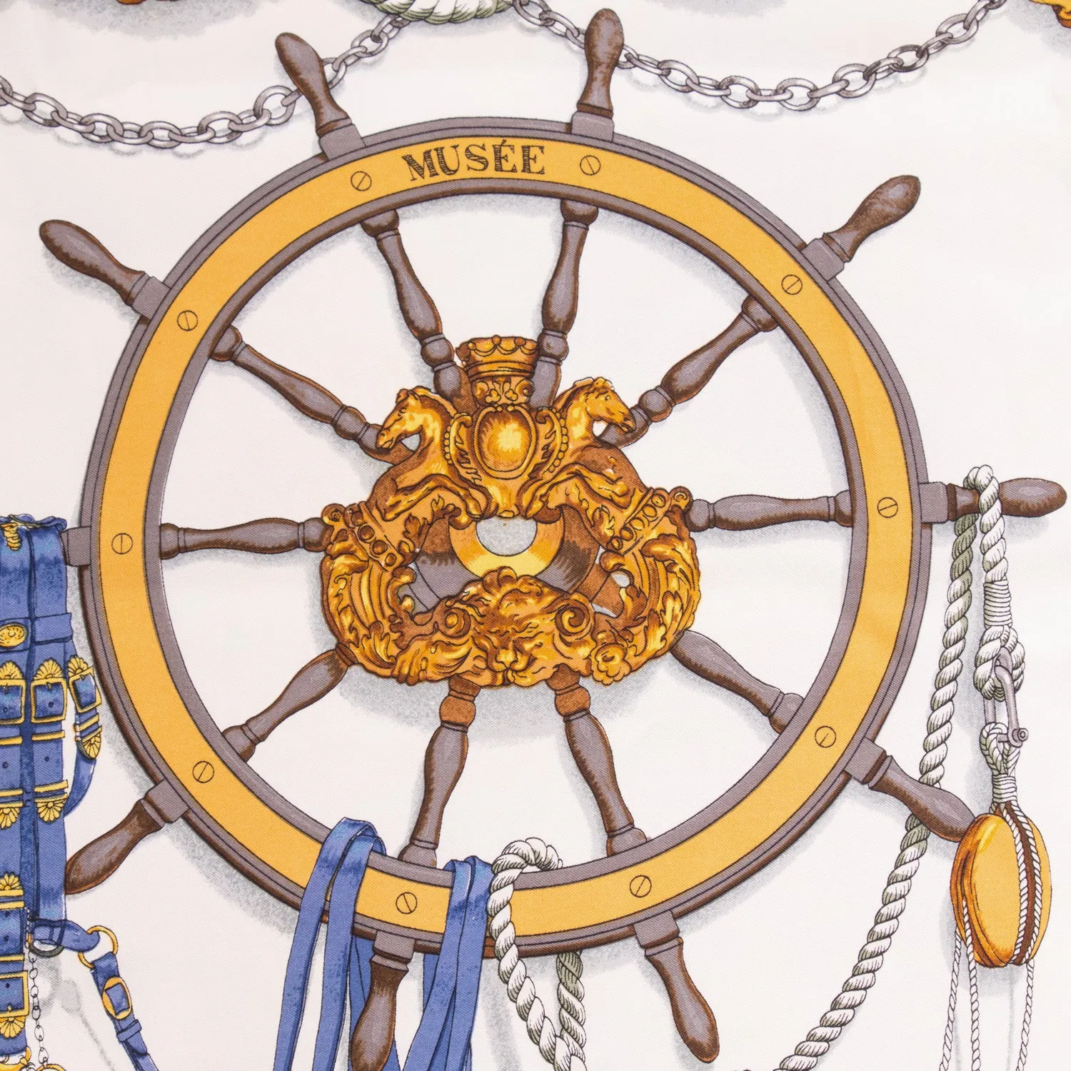 Hermes Marine Printed Silk Scarf