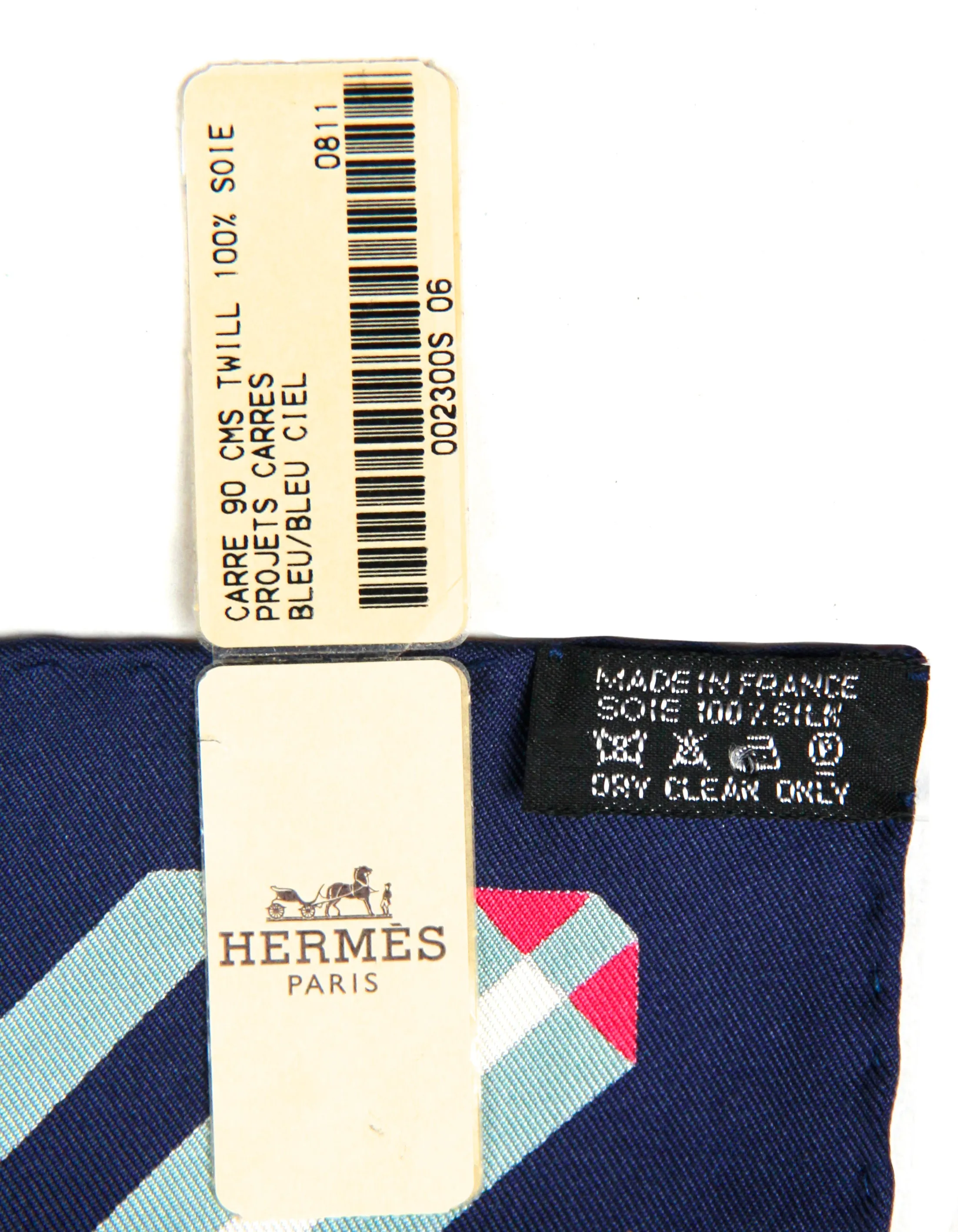 Hermes NEW Blue/Red/White Les Trophees 90cm Silk Scarf