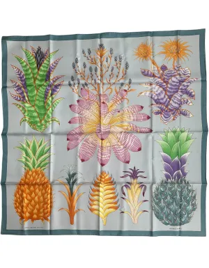 Hermes NEW Index Bromeliaceae 90cm Silk Scarf