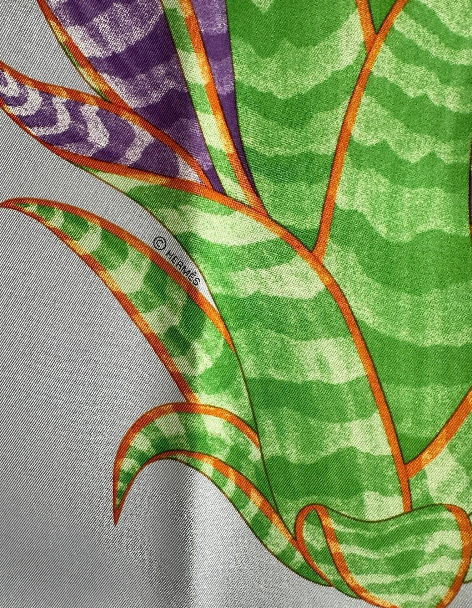 Hermes NEW Index Bromeliaceae 90cm Silk Scarf