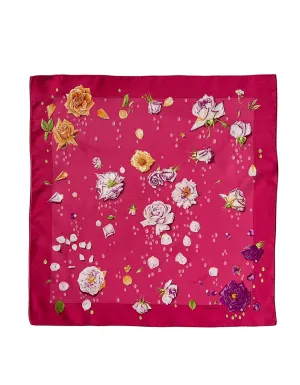 Hermes Pink La Rosee Pocket Square Scarf