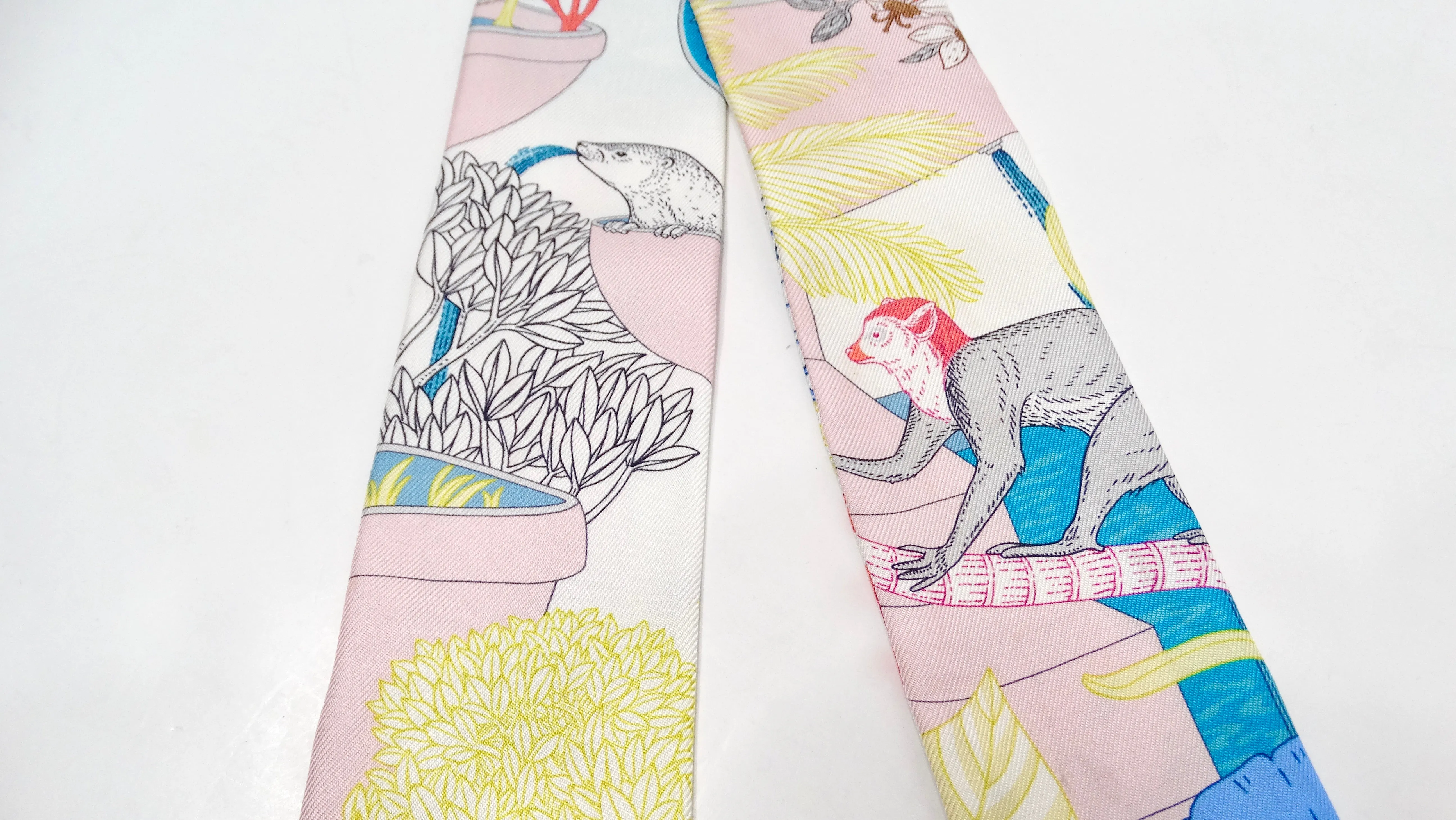 Hermes "Precious Paradise" Multicolor Exotic Animal Print Silk Scarf