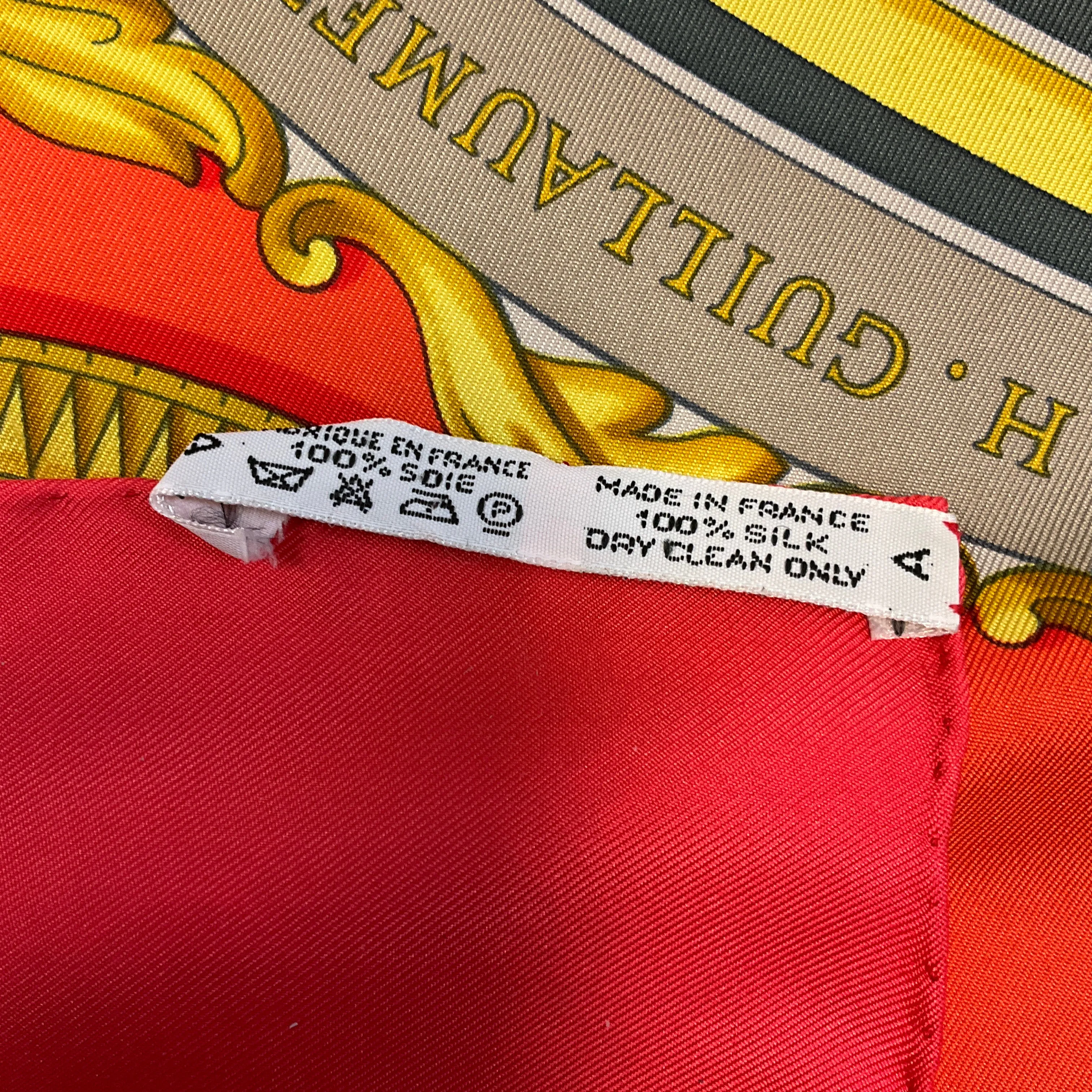 Hermes Red Multi Reves d’Espace Aircraft Print Square Silk Twill Scarf