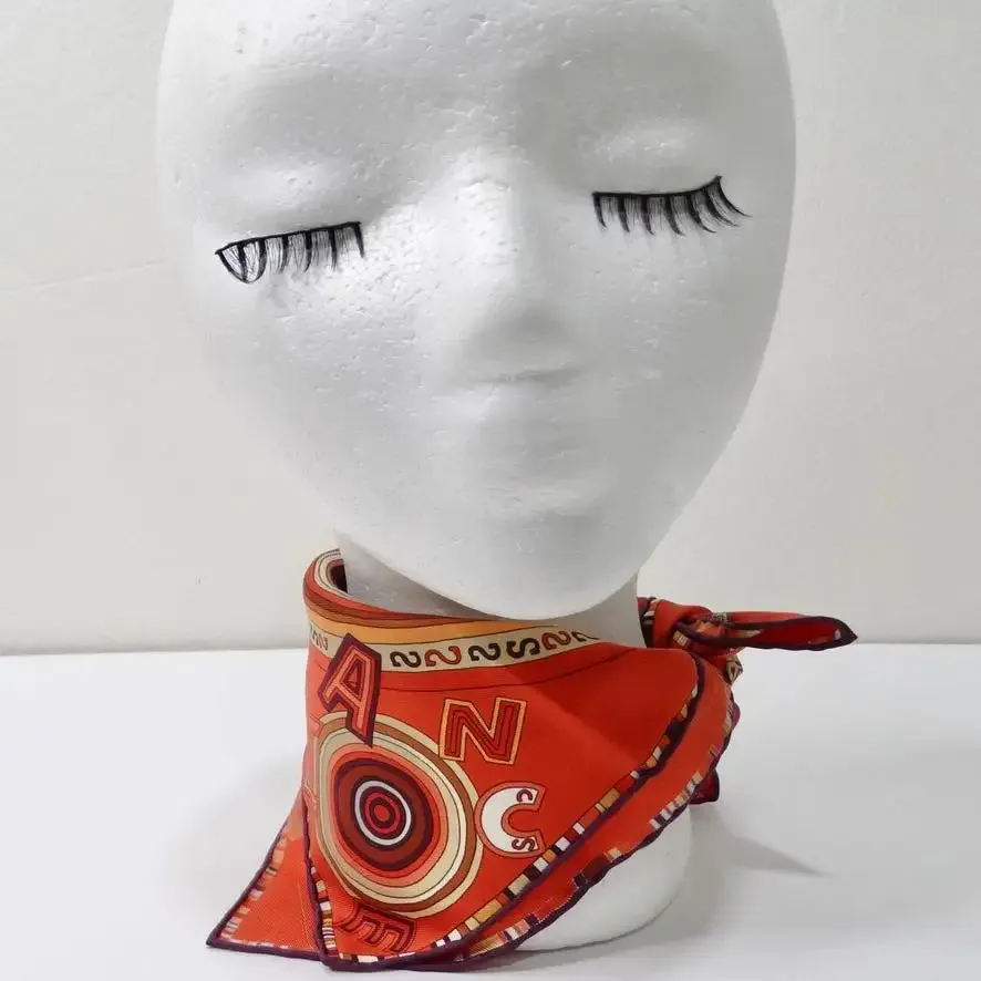 Hermes Rouge Tohu Bohu Twill Gavroche Pocket Scarf