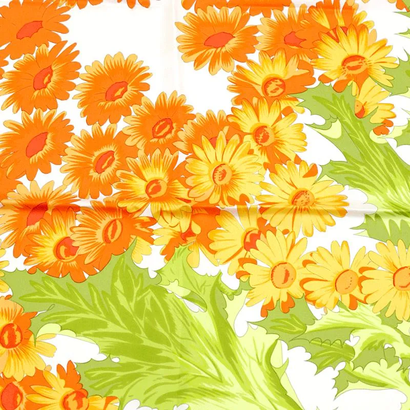 Hermes Scarf "Fleurs et Carlines II" by Vladimir Rybaltchenko 90cm Silk