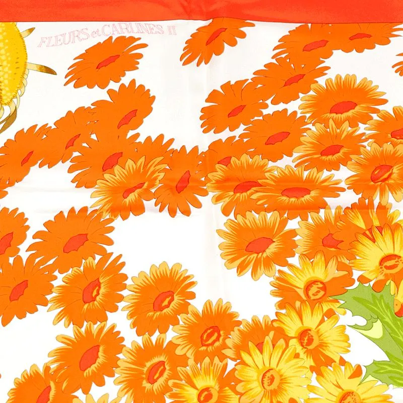 Hermes Scarf "Fleurs et Carlines II" by Vladimir Rybaltchenko 90cm Silk