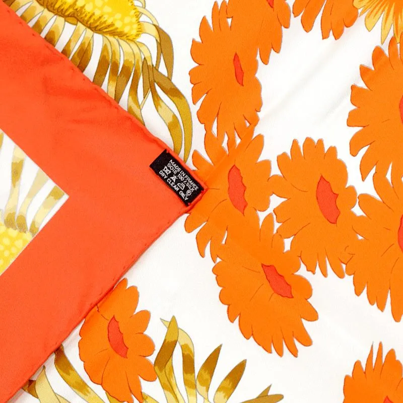 Hermes Scarf "Fleurs et Carlines II" by Vladimir Rybaltchenko 90cm Silk