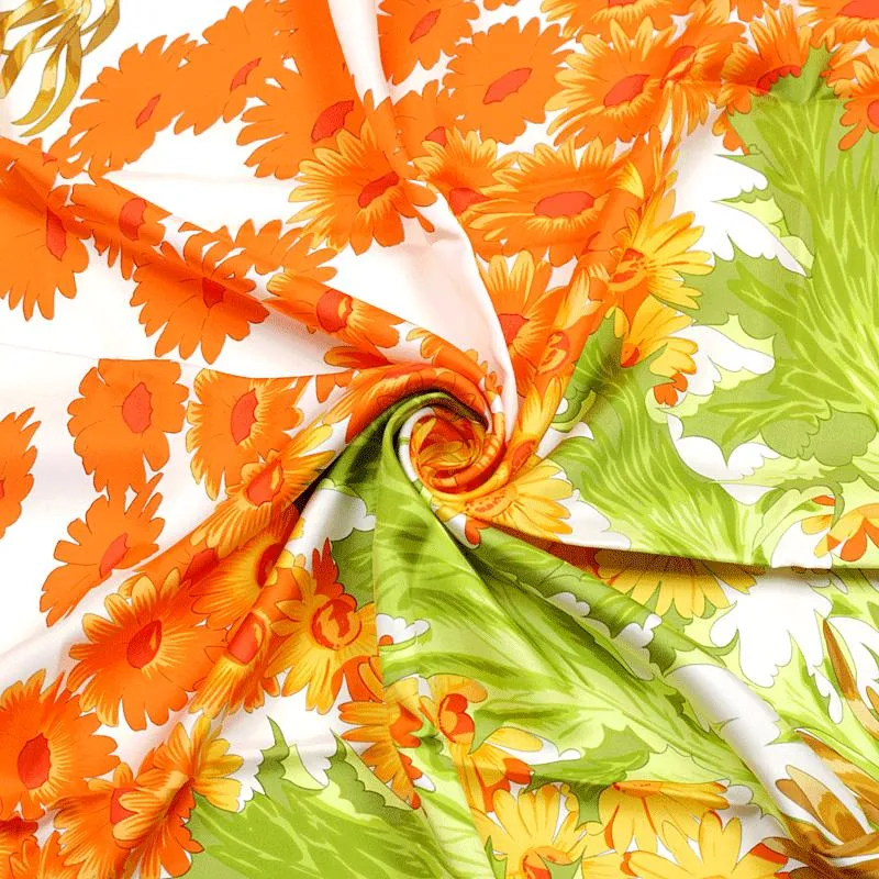 Hermes Scarf "Fleurs et Carlines II" by Vladimir Rybaltchenko 90cm Silk