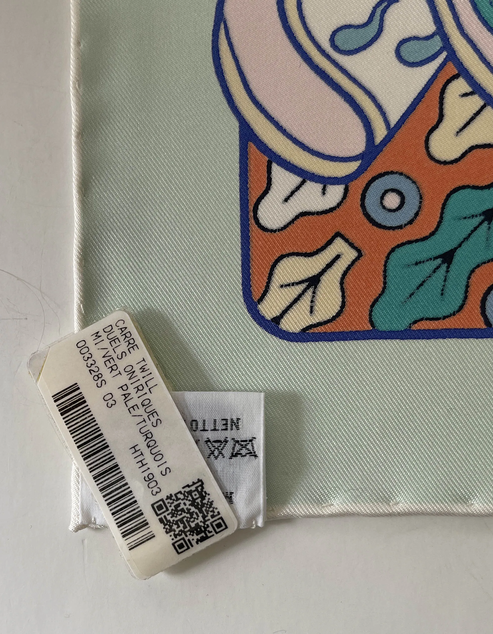 Hermes Vert Pale/Turquois Duels Oniriques 90cm Silk Scarf