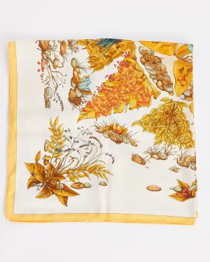 Hermès Beige/Yellow 'Pythagore' Silk Scarf 90