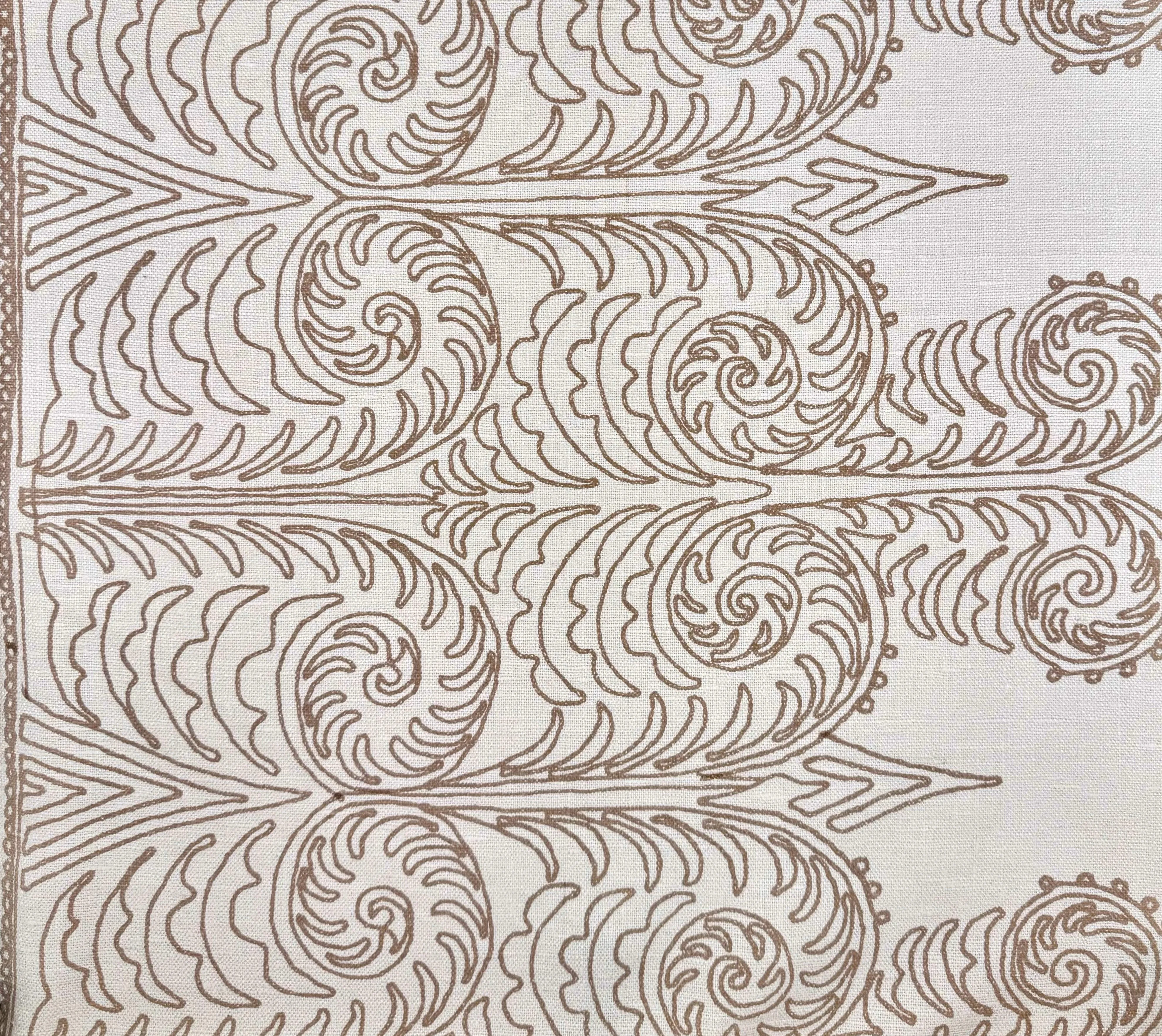 Home Couture Fabric: Gypsy Dance - Custom Tan on Oyster Silk Matka