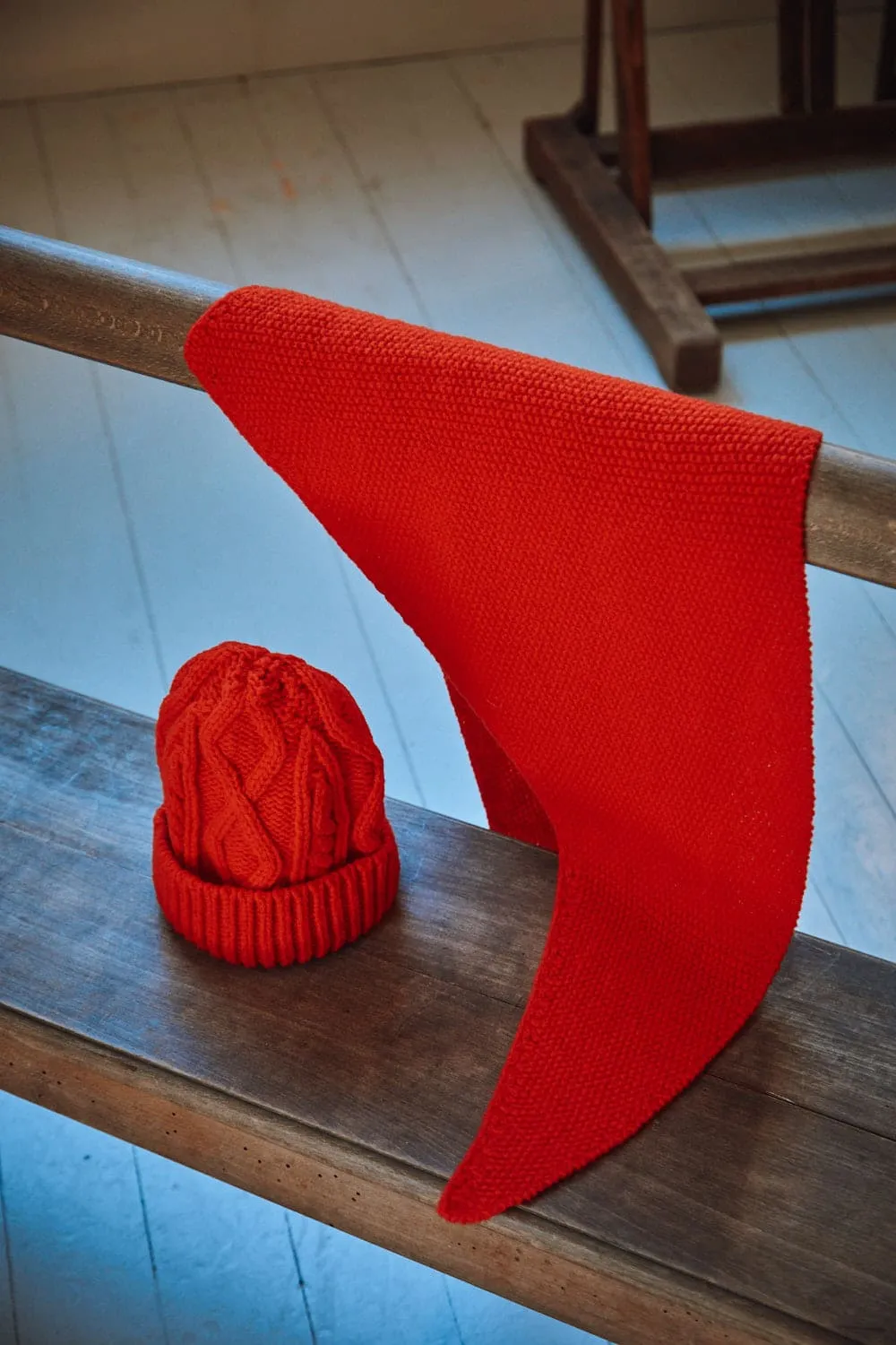 HORTENSE red Bandana in Merino Wool
