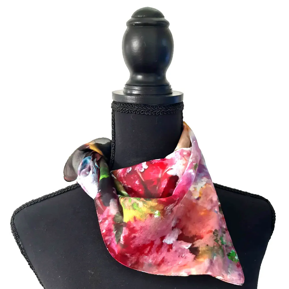 Hydrangea Gold Silk Scarf.