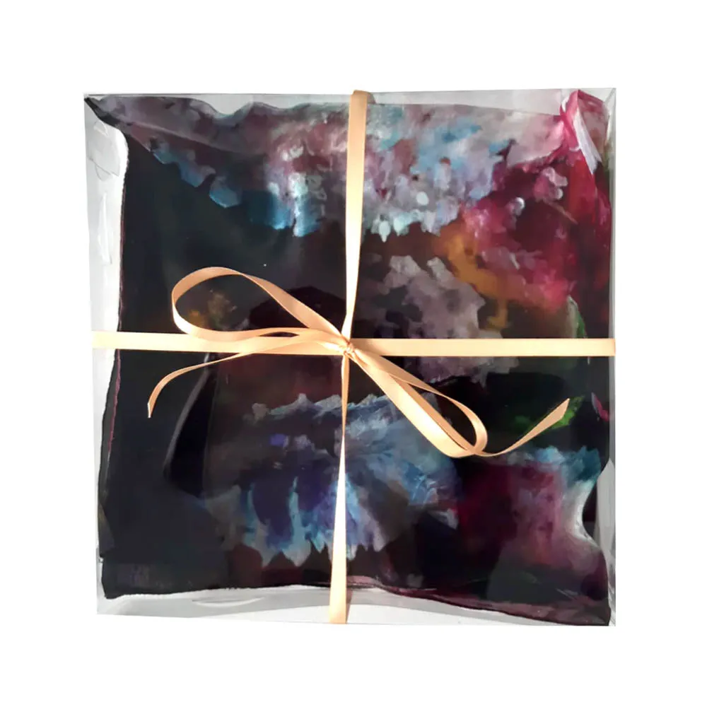 Hydrangea Gold Silk Scarf.