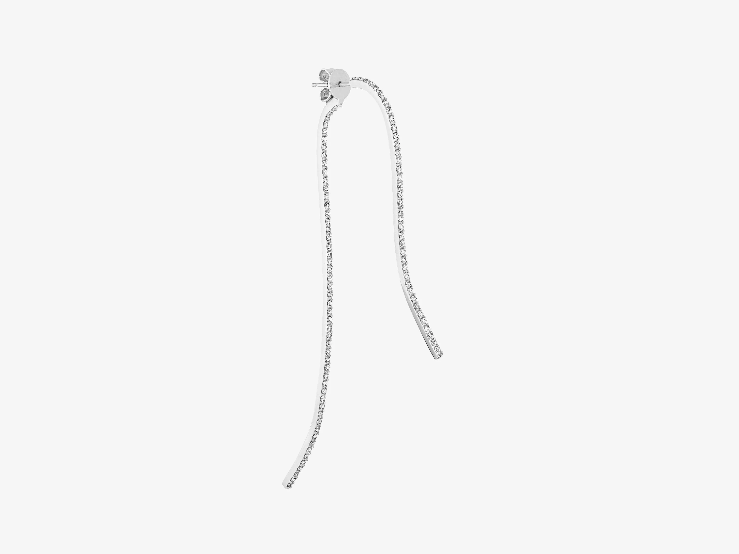 Infinity Sculptural Two Part Curved Earring with Diamond Pave
