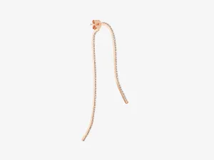 Infinity Sculptural Two Part Curved Earring with Diamond Pave