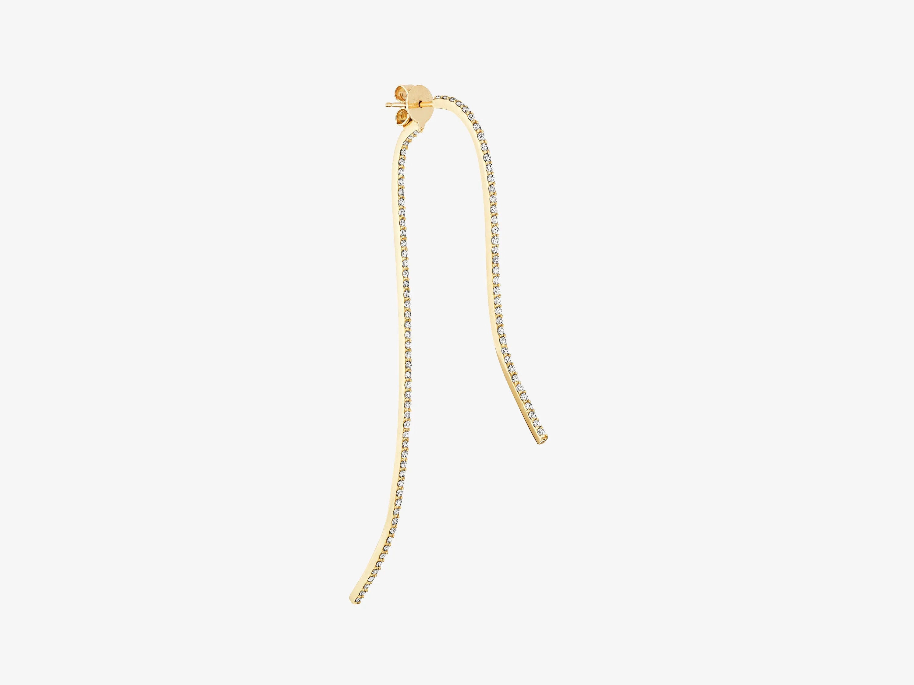 Infinity Sculptural Two Part Curved Earring with Diamond Pave