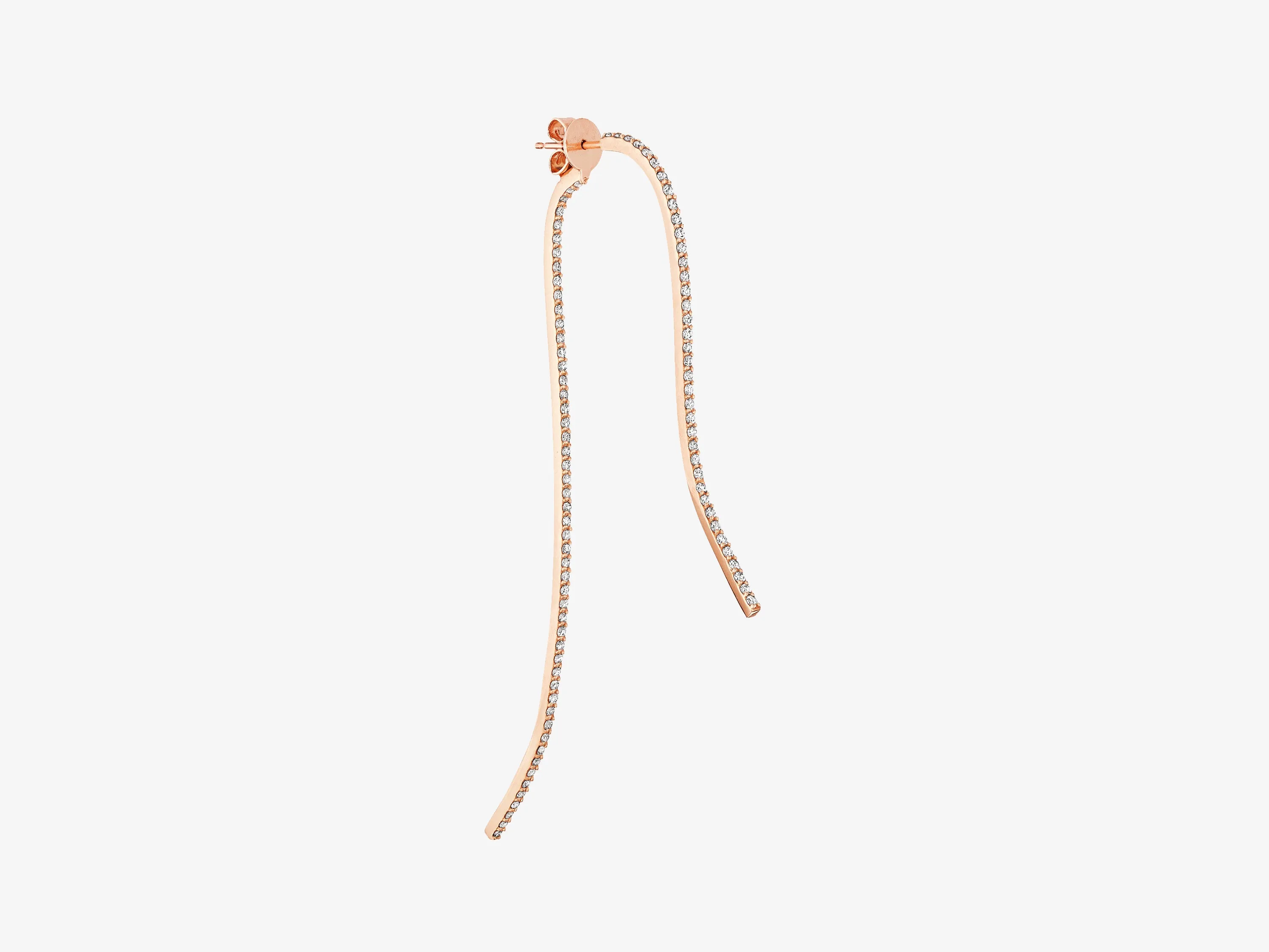 Infinity Sculptural Two Part Curved Earring with Diamond Pave