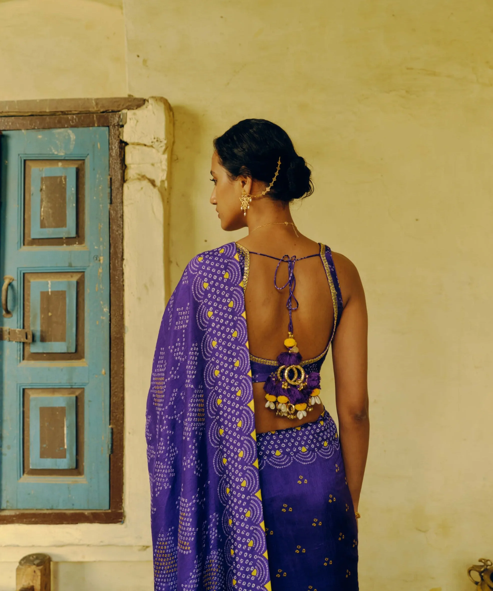Iris purple sari and blouse