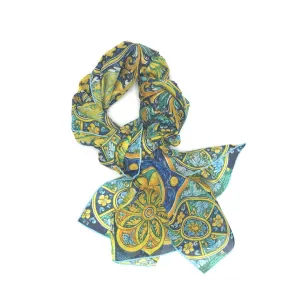 Italian Tiles Silk Chiffon Scarf