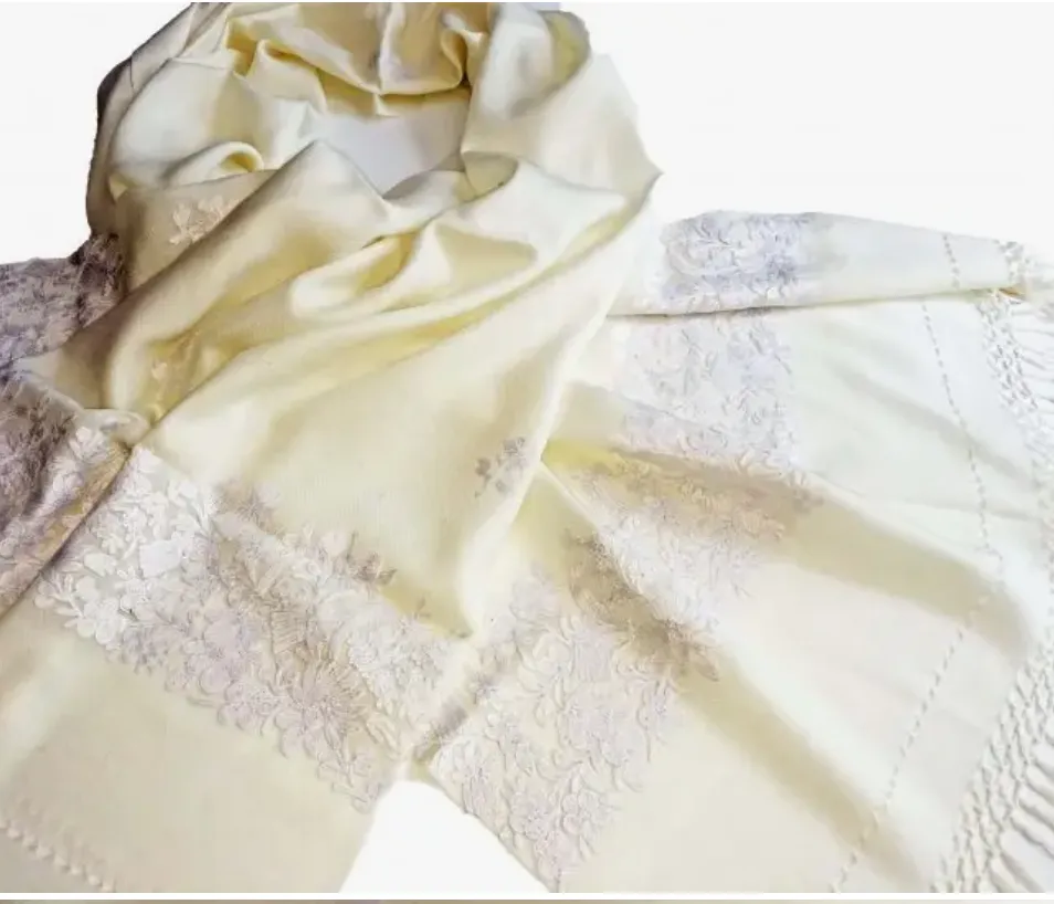Ivory Embroidered Wrap
