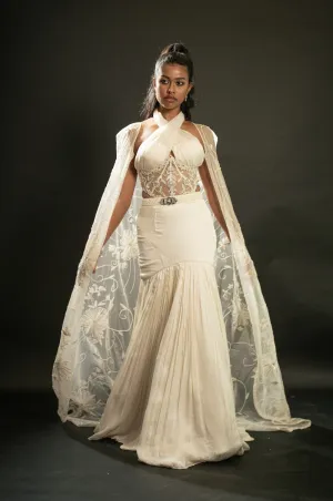 Ivory Halter Skirt Set