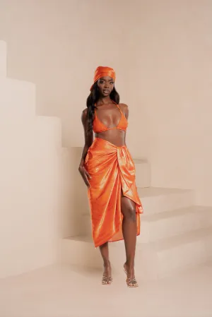 IZA ORANGE XL SILK SCARF