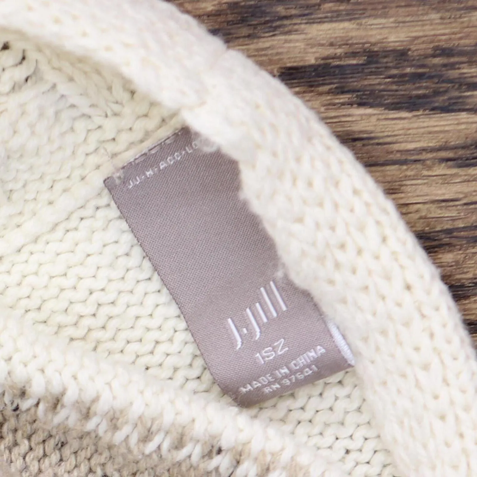J. Jill Womens Cable Knit Large Infinity Scarf Brown / Ivory One Size