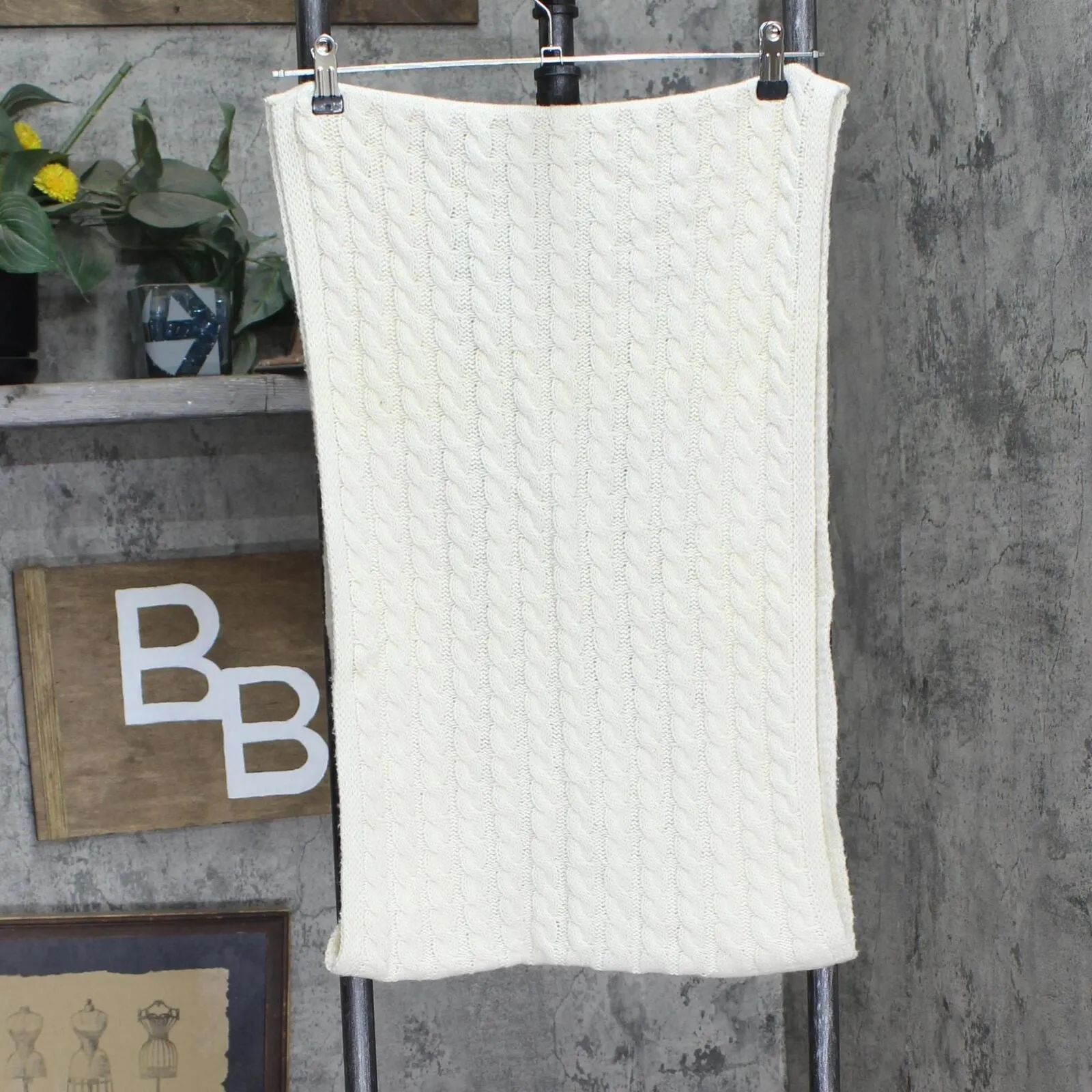 J. Jill Womens Cable Knit Large Infinity Scarf Brown / Ivory One Size