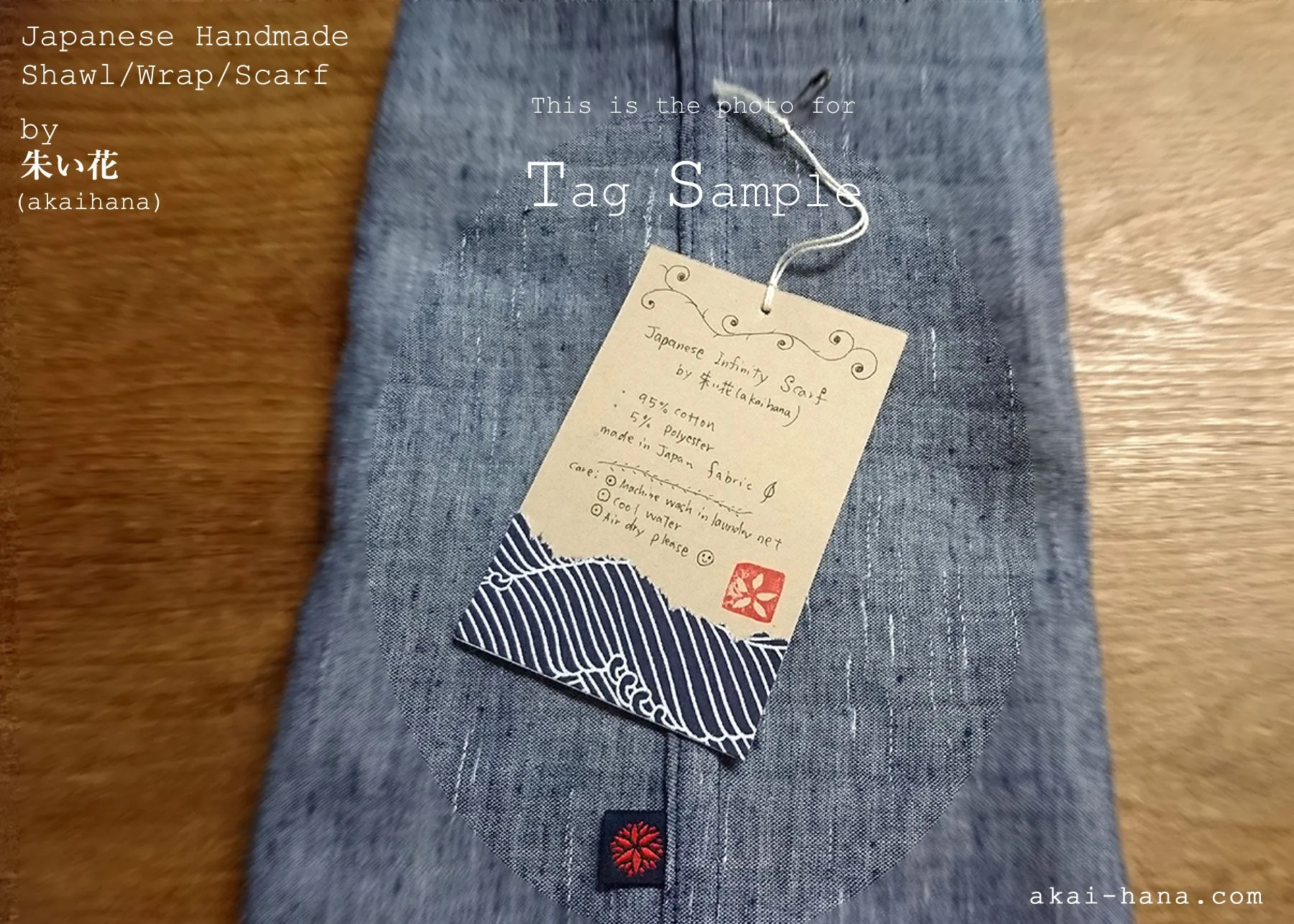 Japanese Handmade Infinity Scarf, Cotton Double Gauze, Polkadots Smoky Blue Gray x Forest Green ⦿sinf0032