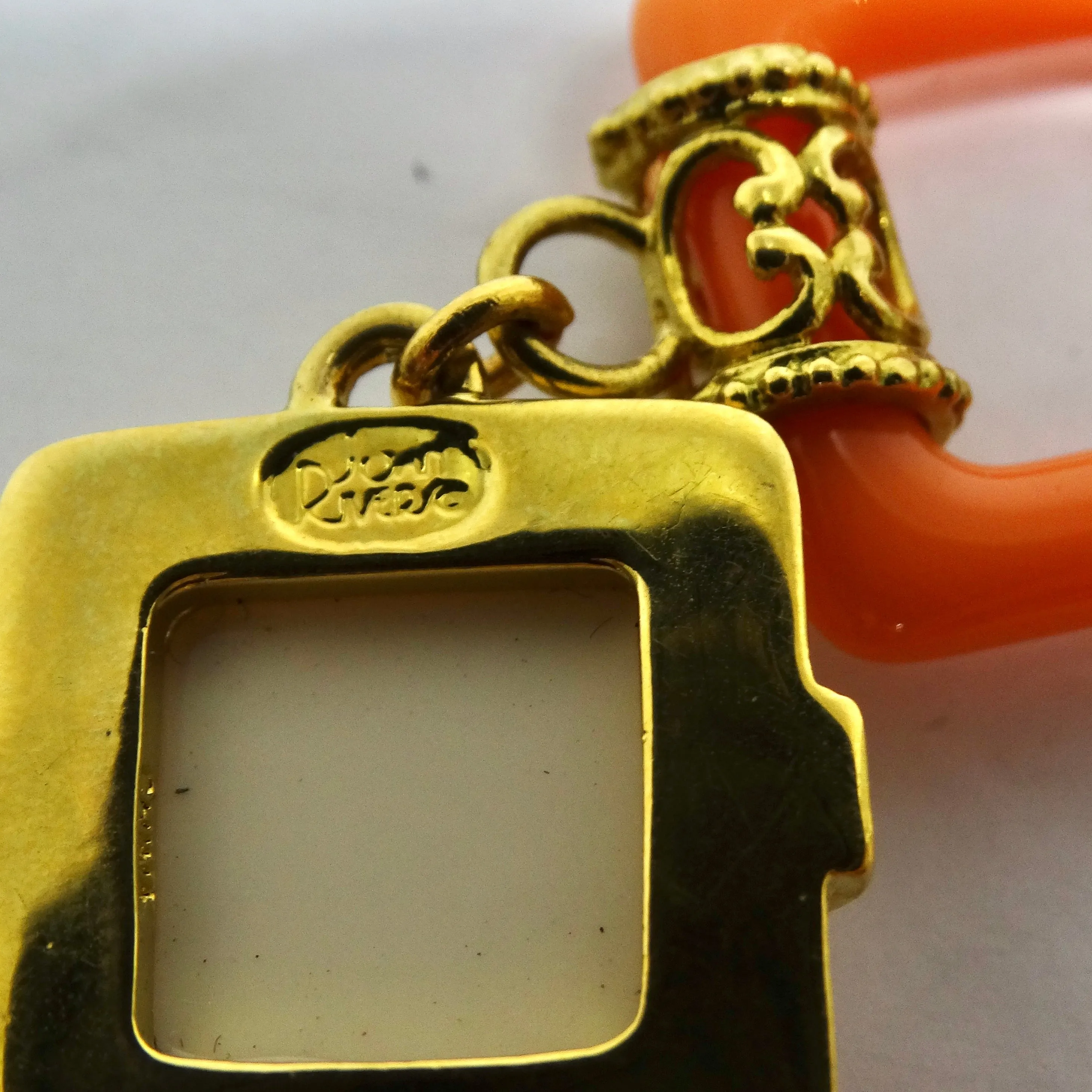 Joan Rivers Gold Tone Orange Geometric Bracelet