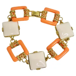 Joan Rivers Gold Tone Orange Geometric Bracelet
