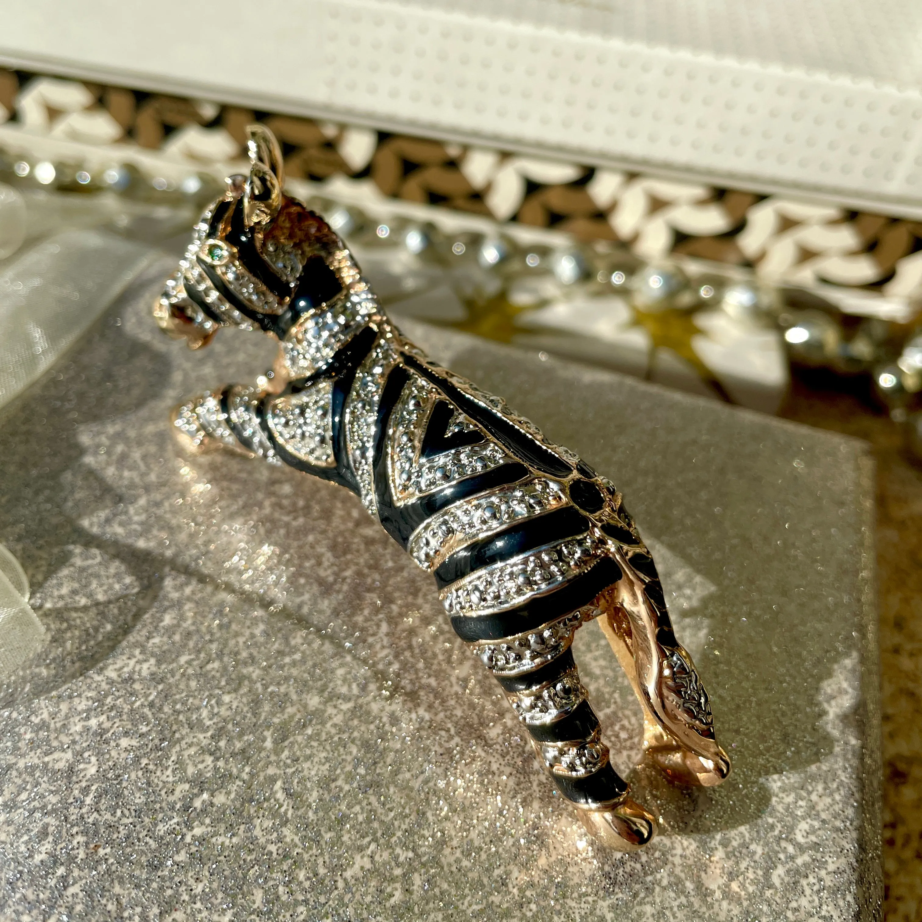 Joanna Buchanan Enamel Jeweled Zebra Brooch