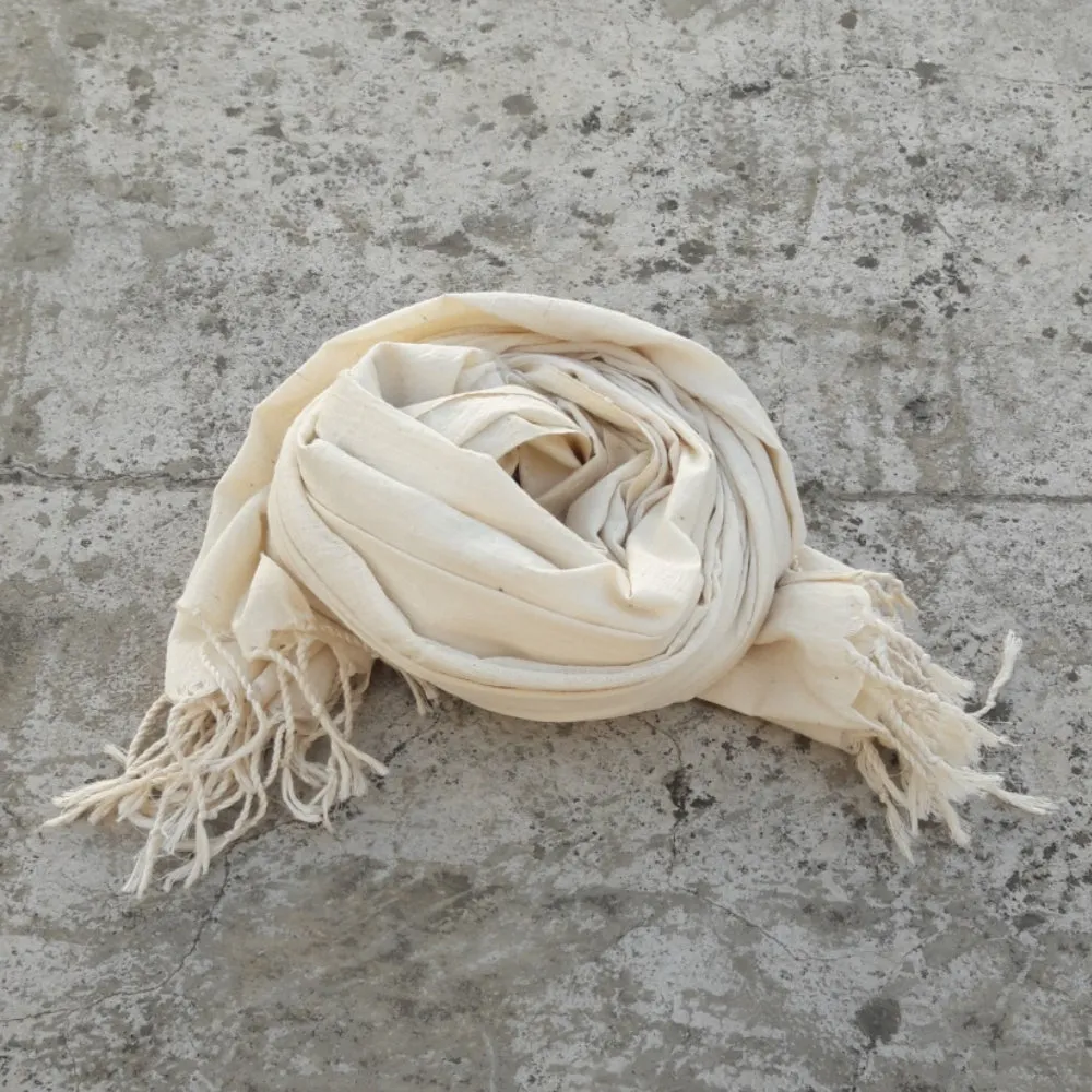 Kala Swaraj Mulmul Cotton Shawl - Natural