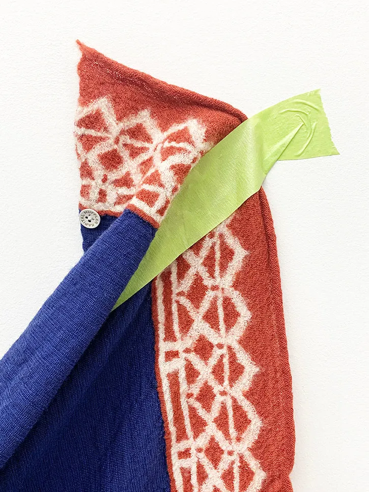 Kapital Compressed Wool Scarf, Sakura Mirrored Fuji