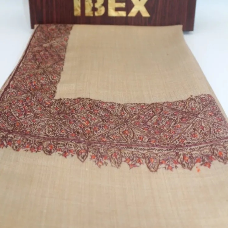 Kashmiri Shathosh Shawl Light Brown Color