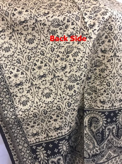 Kashmiri Shawl-Scarf 100% Pure Export Quality Color Black