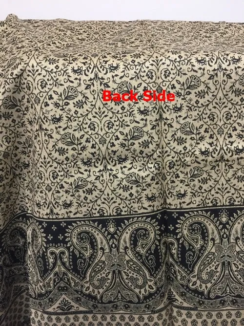 Kashmiri Shawl-Scarf 100% Pure Export Quality Color Black