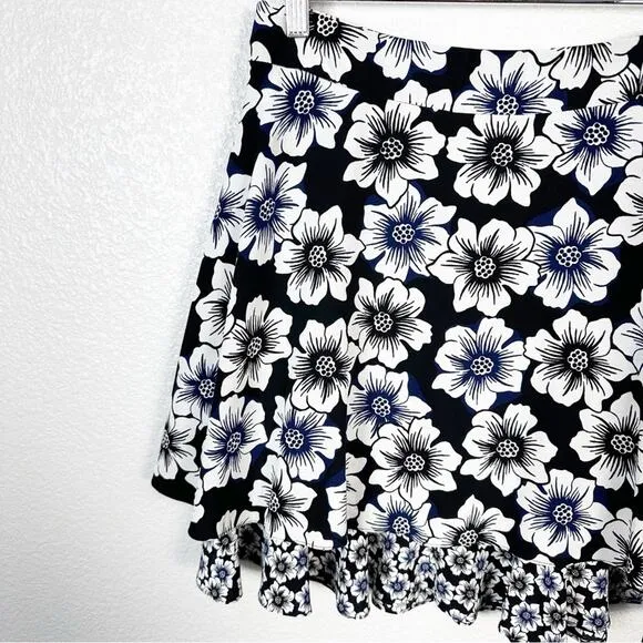 Kate Spade Womens Hollyhock Double Layered Silk Blend Floral Mini Skirt Size 6