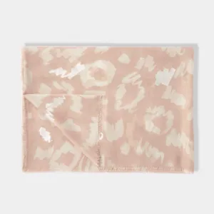 Katie Loxton Dark Brown Large Leopard Metallic Scarf