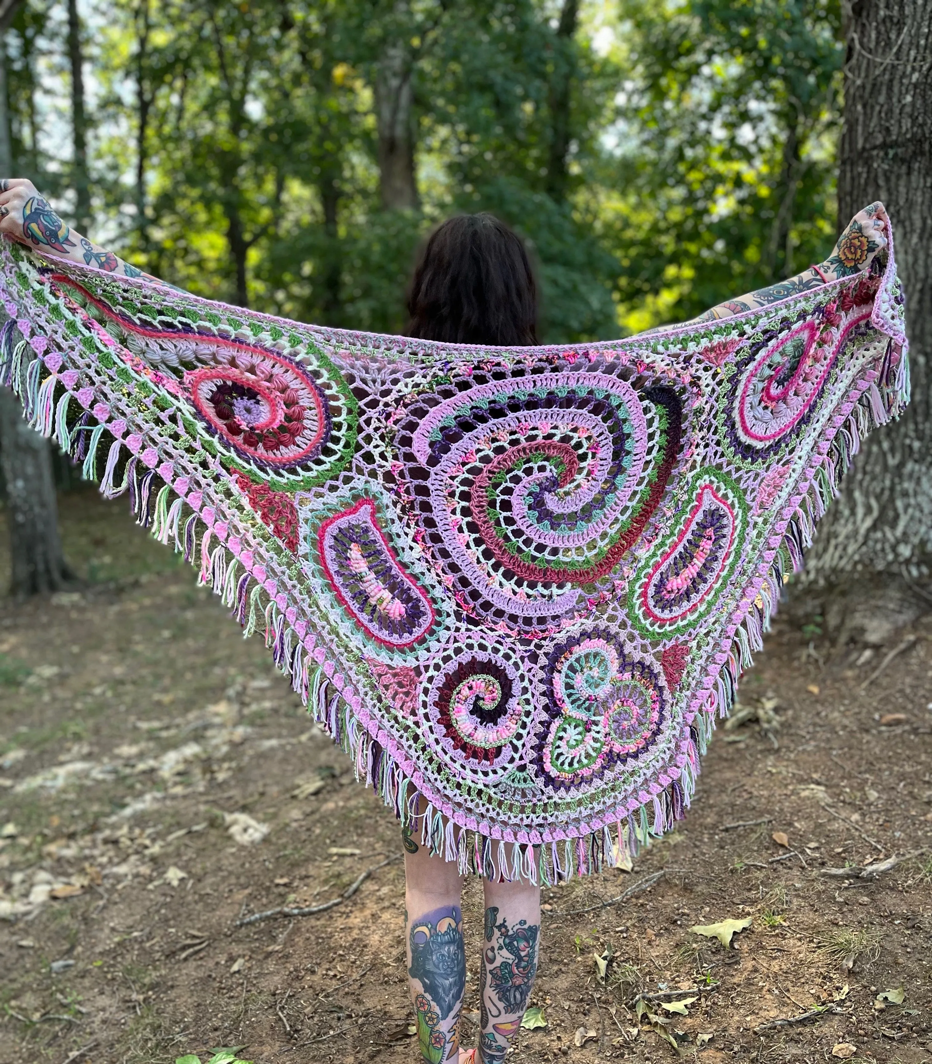 Kawaii Freeform Crochet Shawl