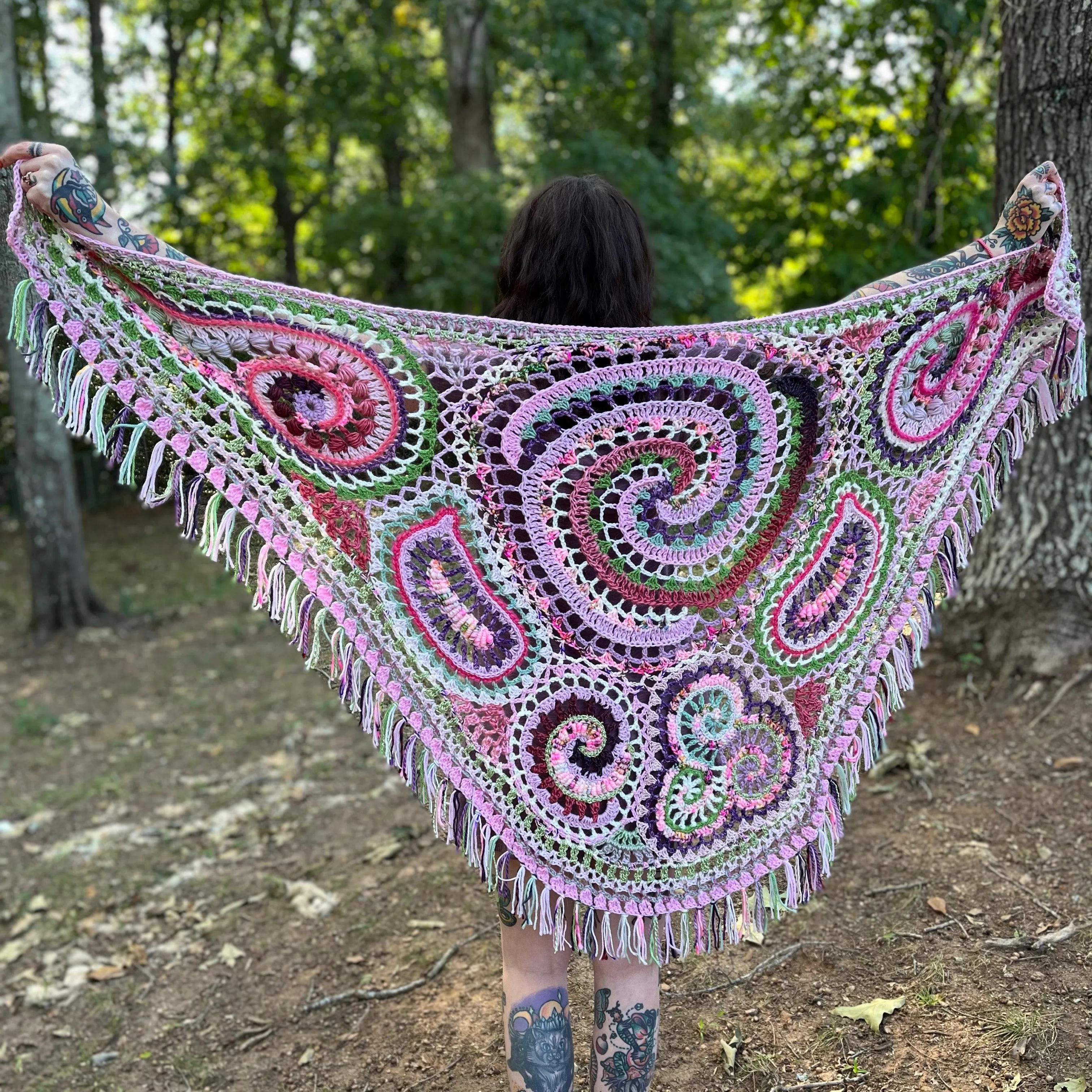 Kawaii Freeform Crochet Shawl
