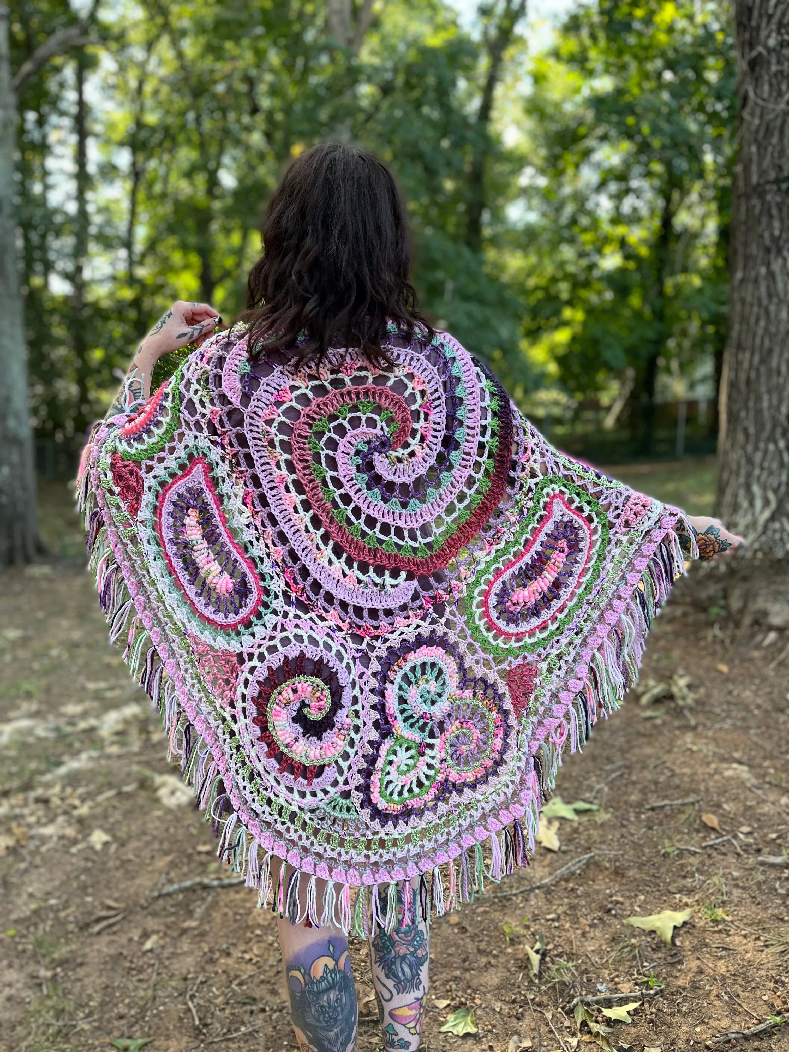 Kawaii Freeform Crochet Shawl