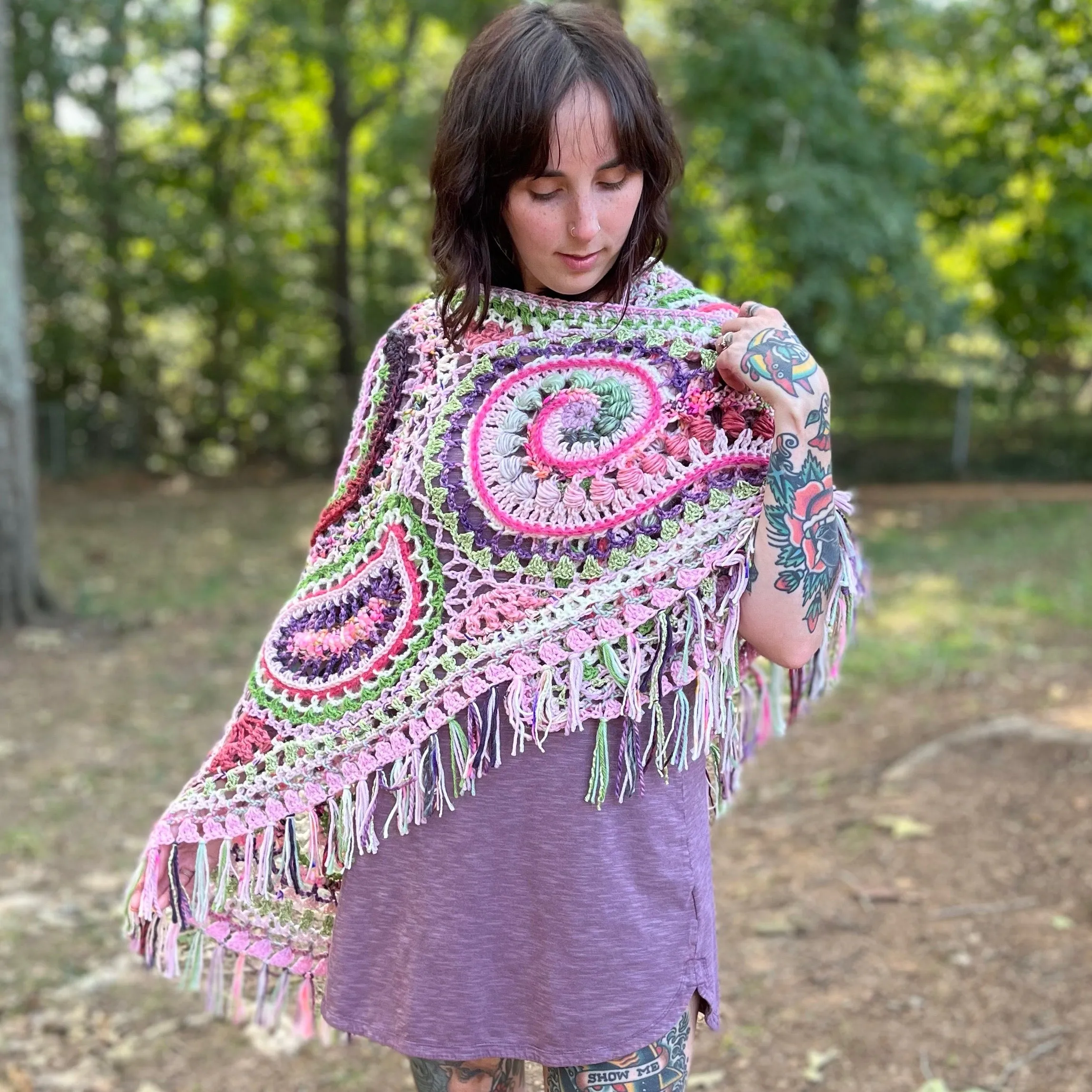 Kawaii Freeform Crochet Shawl