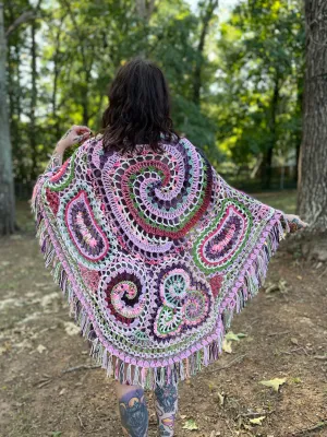 Kawaii Freeform Crochet Shawl