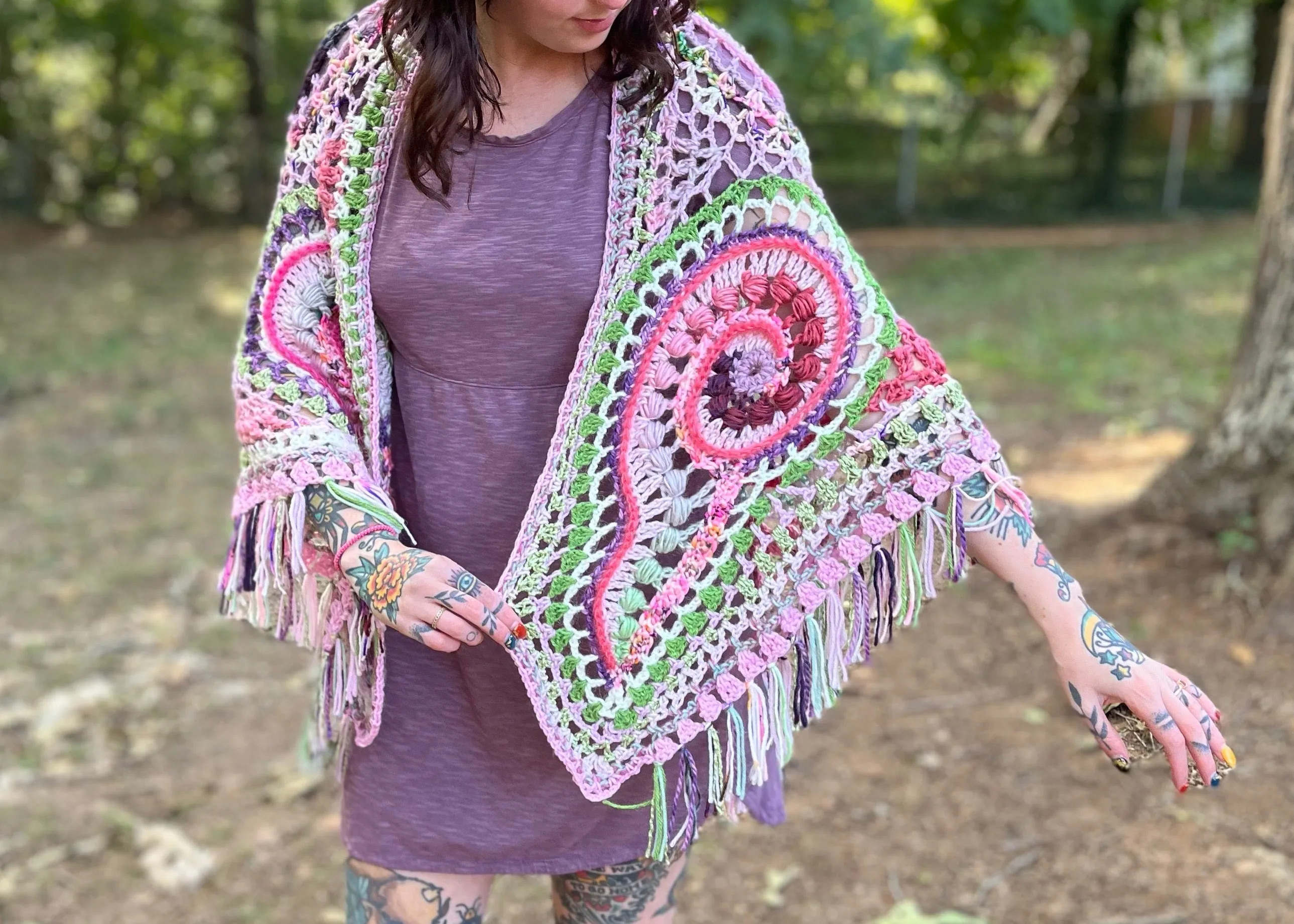 Kawaii Freeform Crochet Shawl