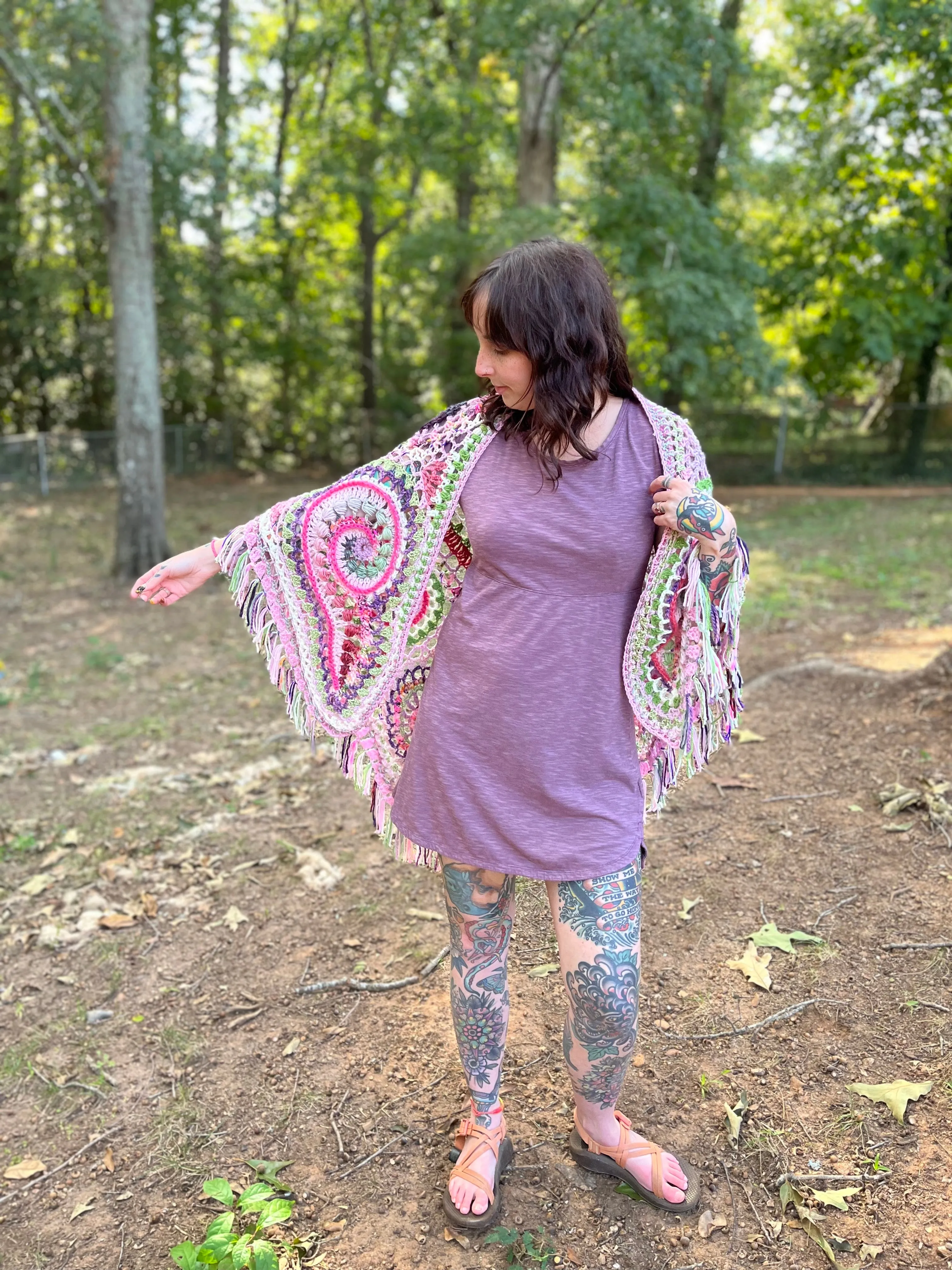 Kawaii Freeform Crochet Shawl