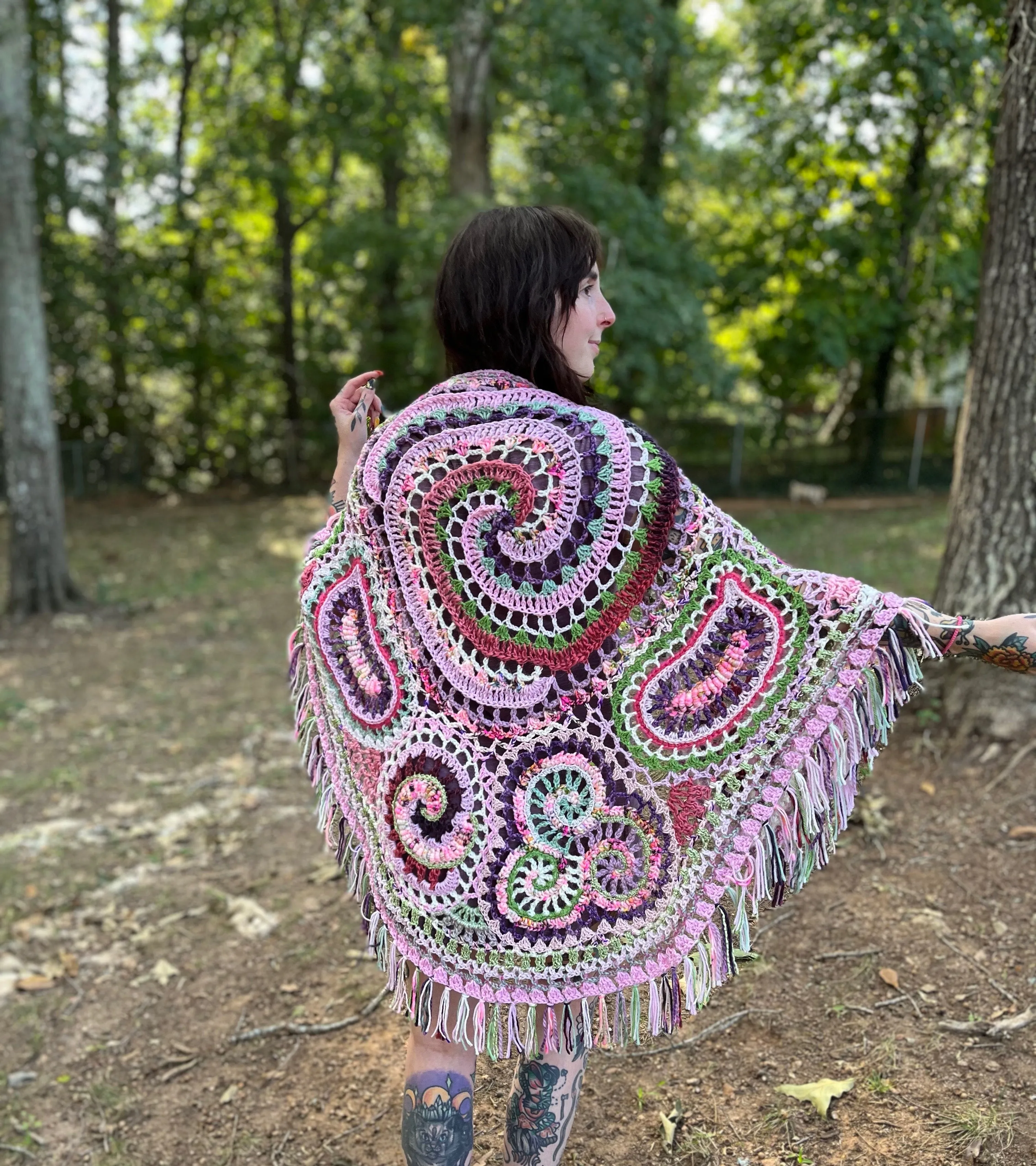 Kawaii Freeform Crochet Shawl