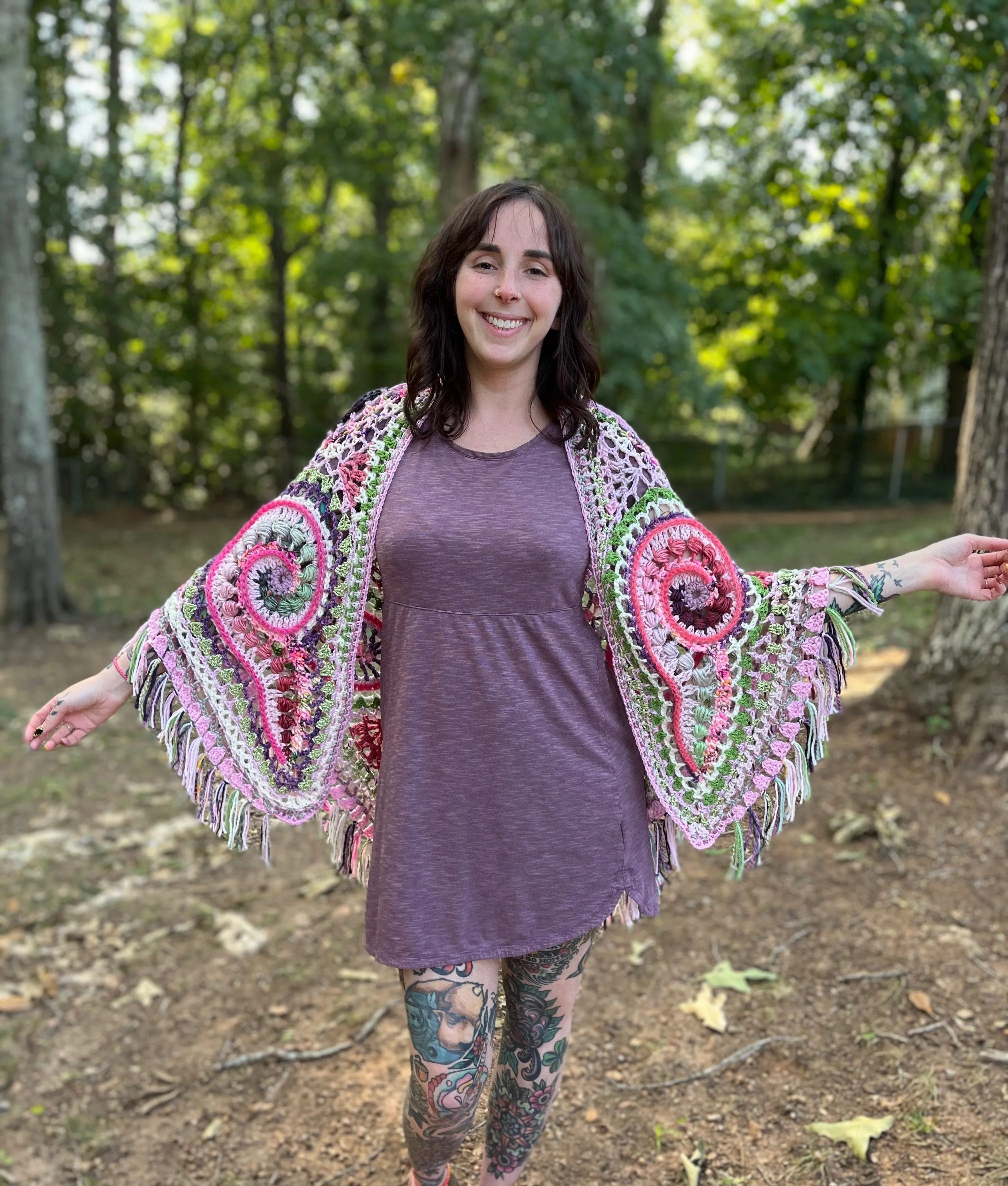Kawaii Freeform Crochet Shawl