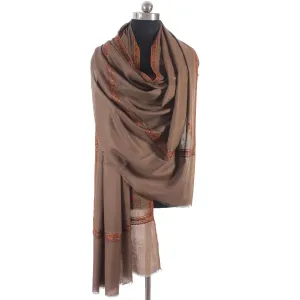 Khudrang sozni Embroidered Hashidaar Pashmina Shawl